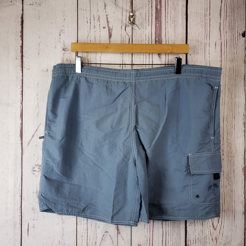 Newport Blue Swim Shorts Mens Size Large Pull On Stretch Waist Nylon Blue